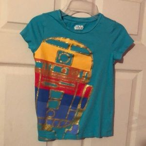 Star Wars R2-D2 Blue Graphic T-Shirt Girls Medium M 8